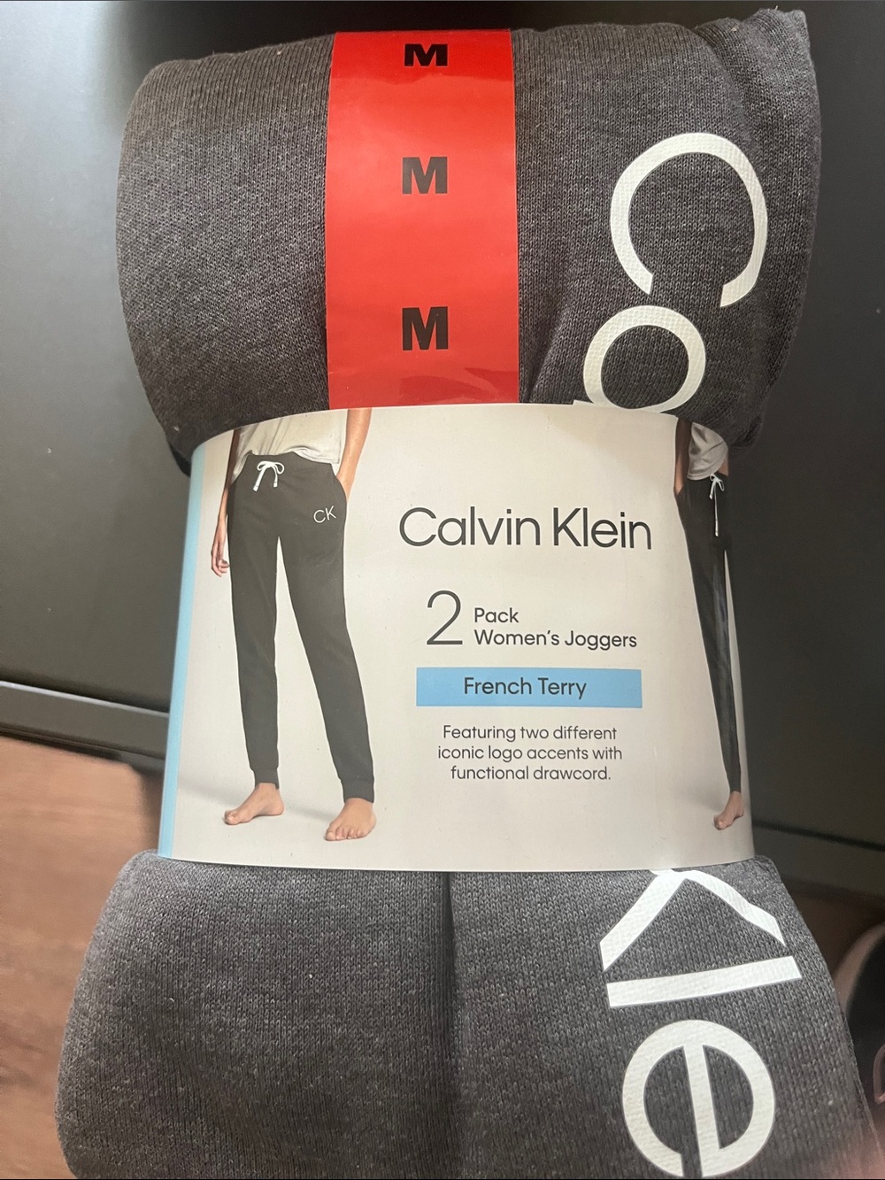 Calvin Klein Women's Charcoal Gray French Terry Joggers - 2 Pack